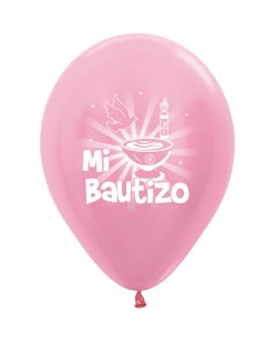 Globo Latex R12 Sempertex Satin Rosado Bautizo 30cm